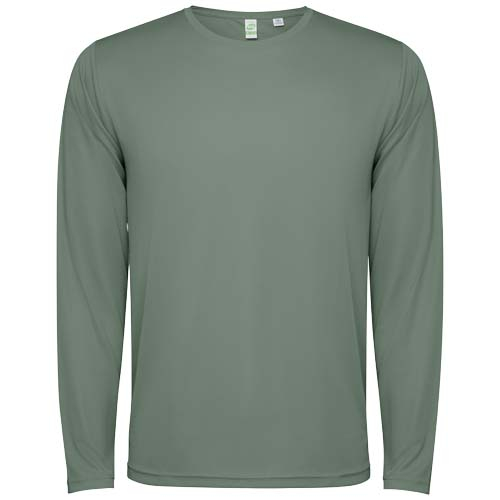 T-shirt personnalisable unisexe manches longues polyester recyclé Estoril Vert laurier